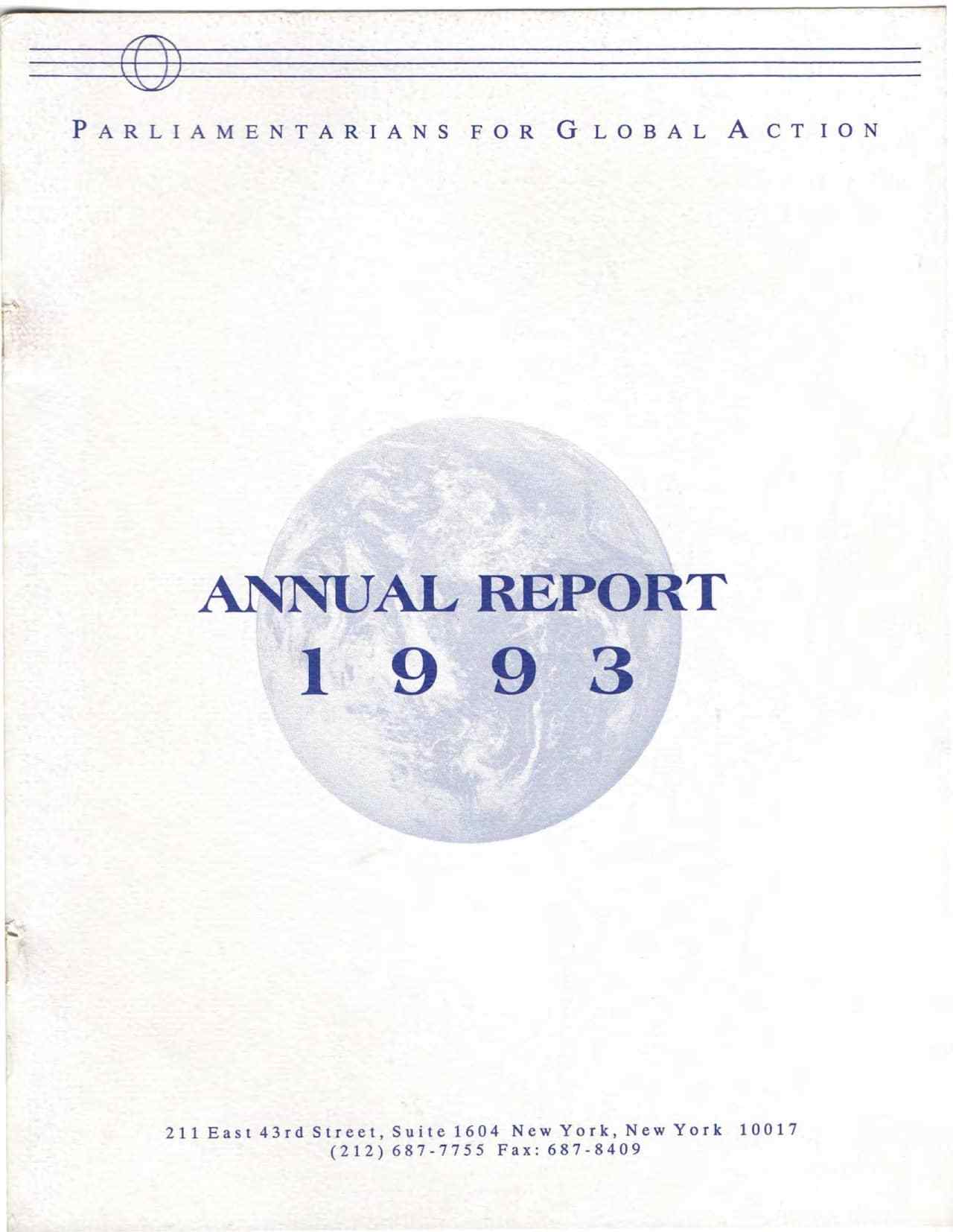 1993 Annual Report - Parliamentarians for Global Action