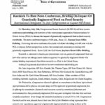 Kucinich to Host News Conference, Briefing on Impact of Genetically Engineered Food on Food Security