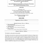 Agenda: 23rd Annual Parliamentary Forum