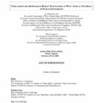 List of Participants: Parliamentary Seminar On Human Trafficking In West Africa: The Role Of Parliamentarians