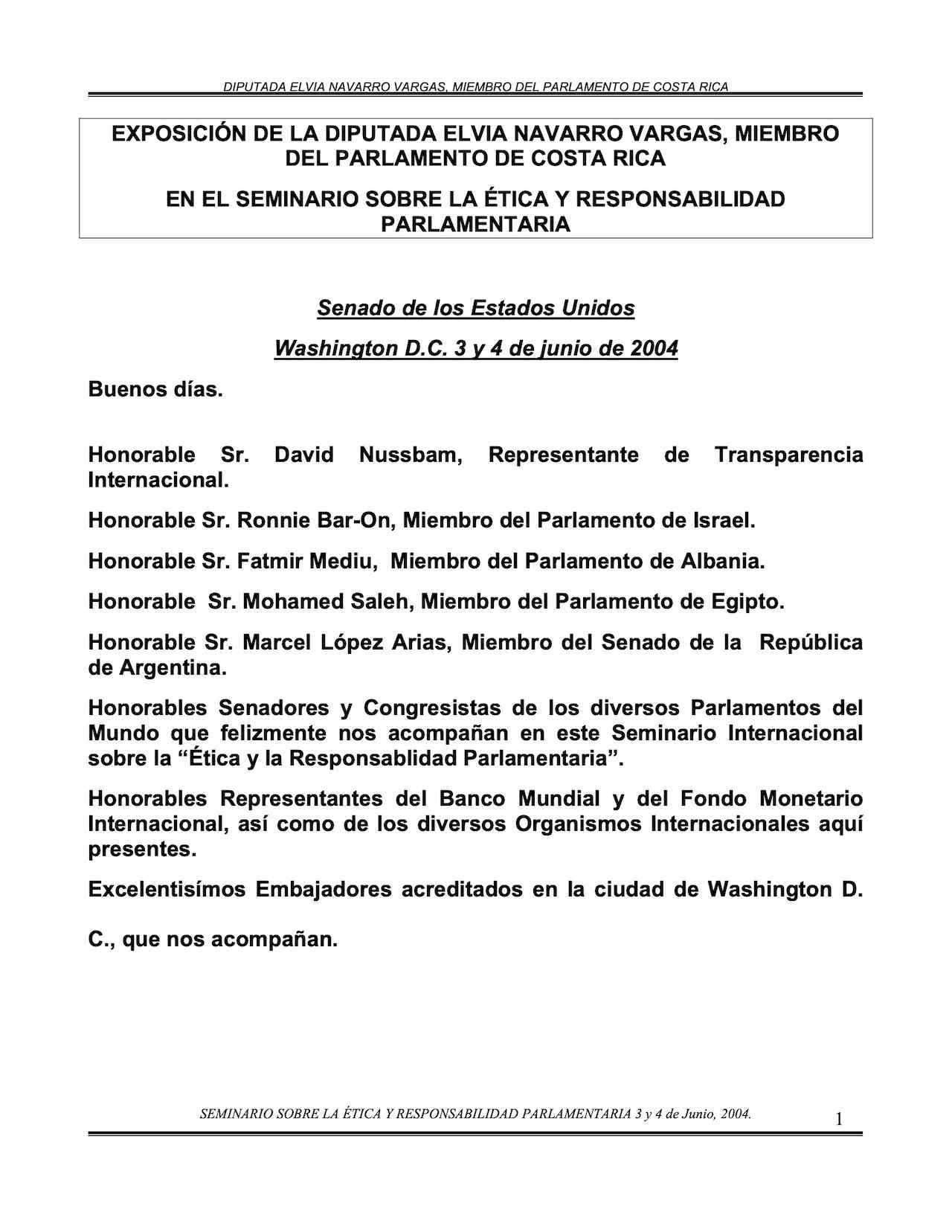 Speech by Elvia Navarro Vargas (Jun. 2004)