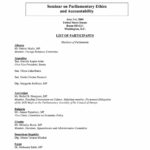 List of Participants: Seminar on Parliamentary Ethics and Accountability (Jun. 2004)