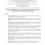 Wellington Resolution on the International Criminal Court (ICC), Multilateralism and International Cooperation