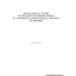 Regulation No 122-2004 on the safety of fishing vessels of 15 metres in length overall and over, as amended