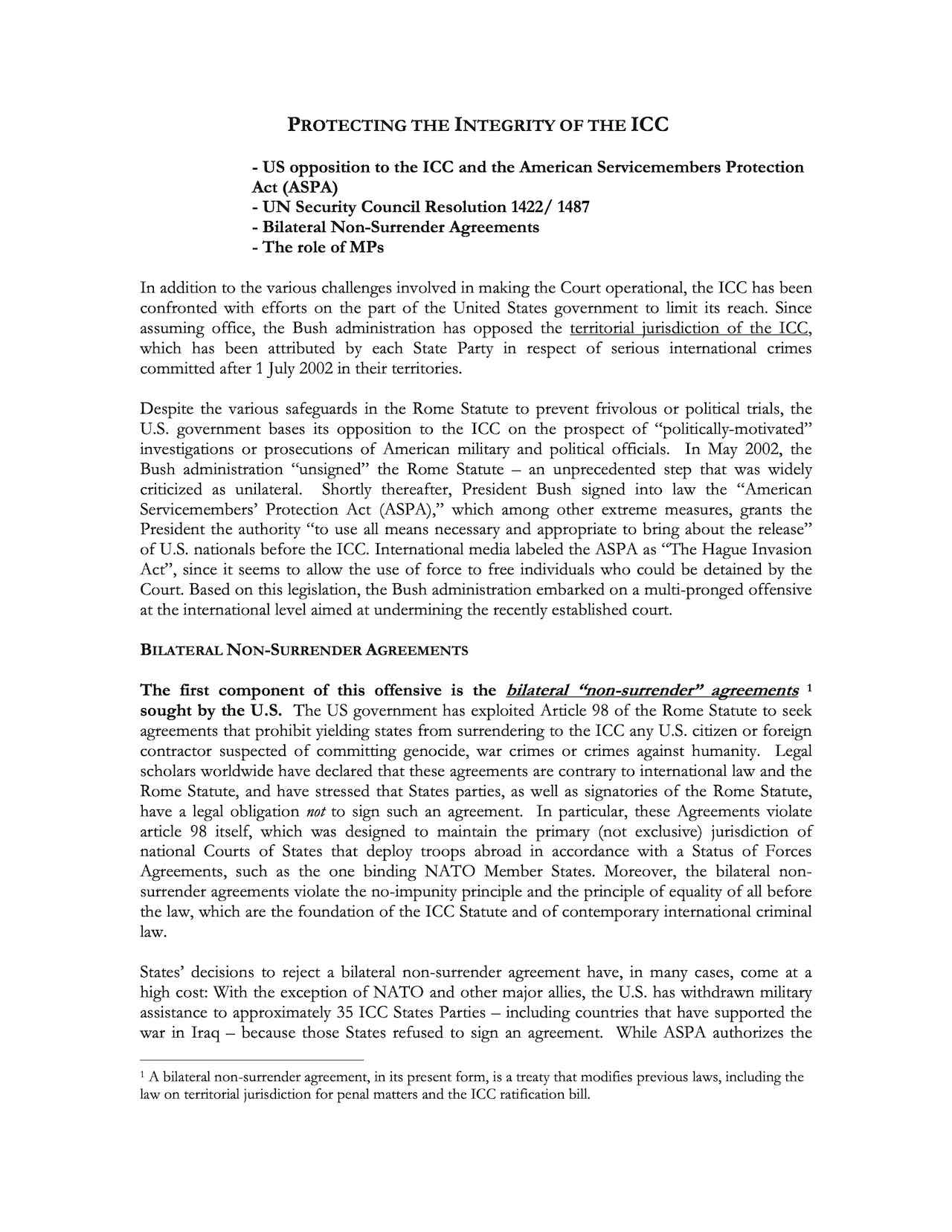 Protecting the Integrity of the ICC