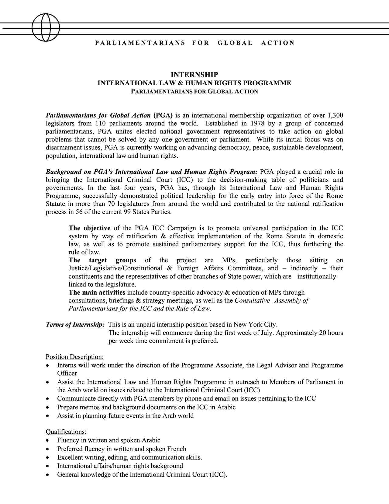 Vacancy: ILHR Programme Internship