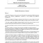 Dublin Declaration of Action - 27th Annual Forum (Nov. 2005)