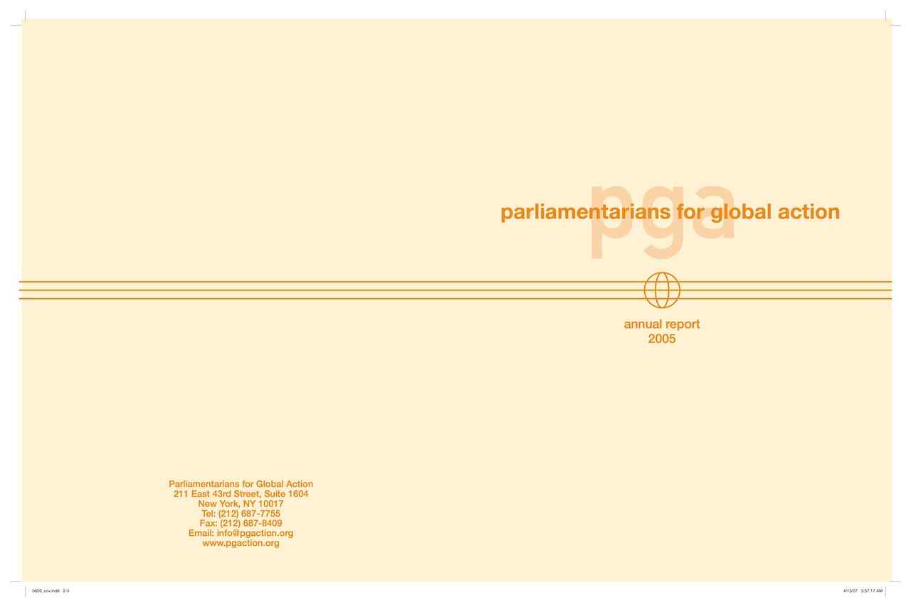 2005 Annual Report - Parliamentarians for Global Action