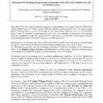 Meeting of the Working Group on the Universality of the ICC in the Middle East and the Mediterranean