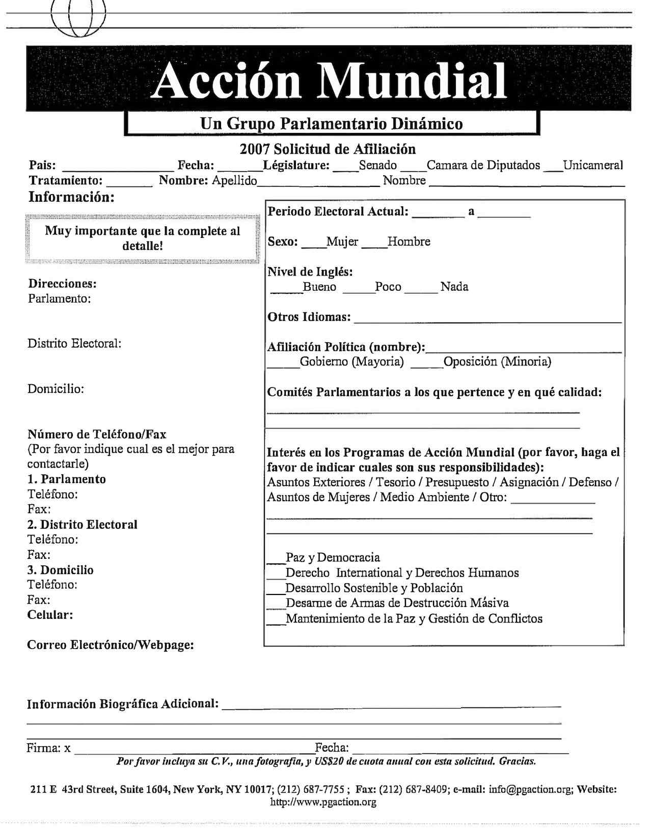 2007 Solicitud de Afiliación