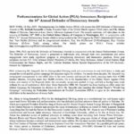 PGA Announces Recipients of 14th Annual Defender of Democracy Awards