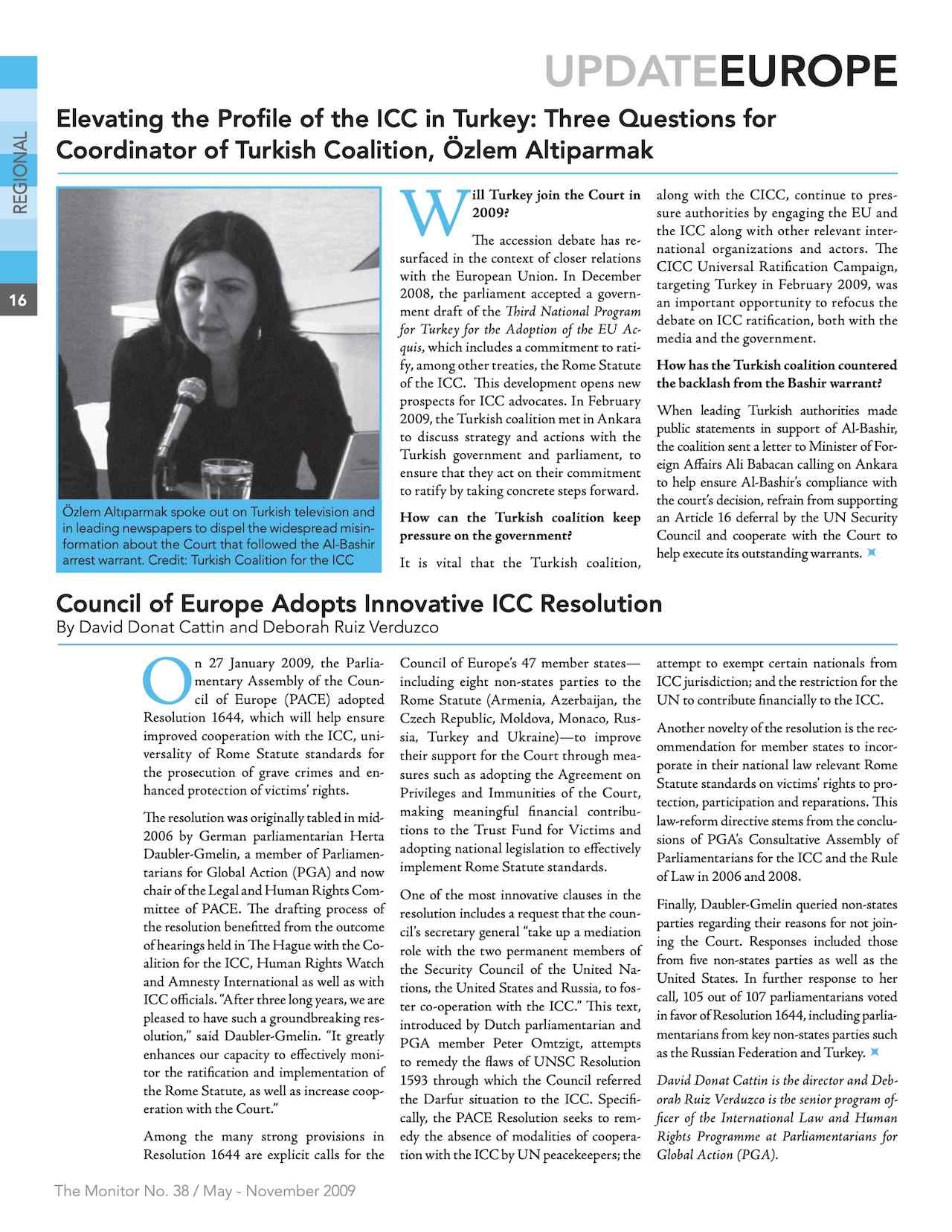Elevating the Profile of the ICC in Turkey (May 2009)