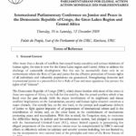 Terms of Reference: International Parliamentary Conference on Justice and Peace in DRC