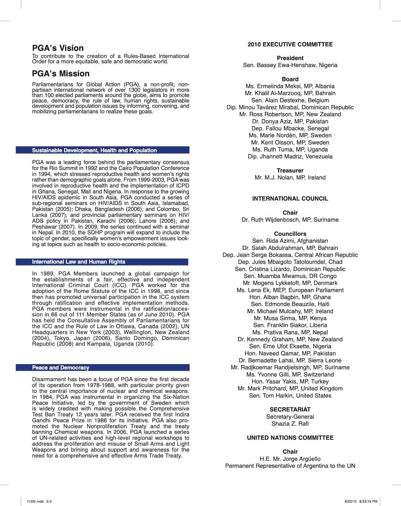 PGA Membership Brochure (2010)