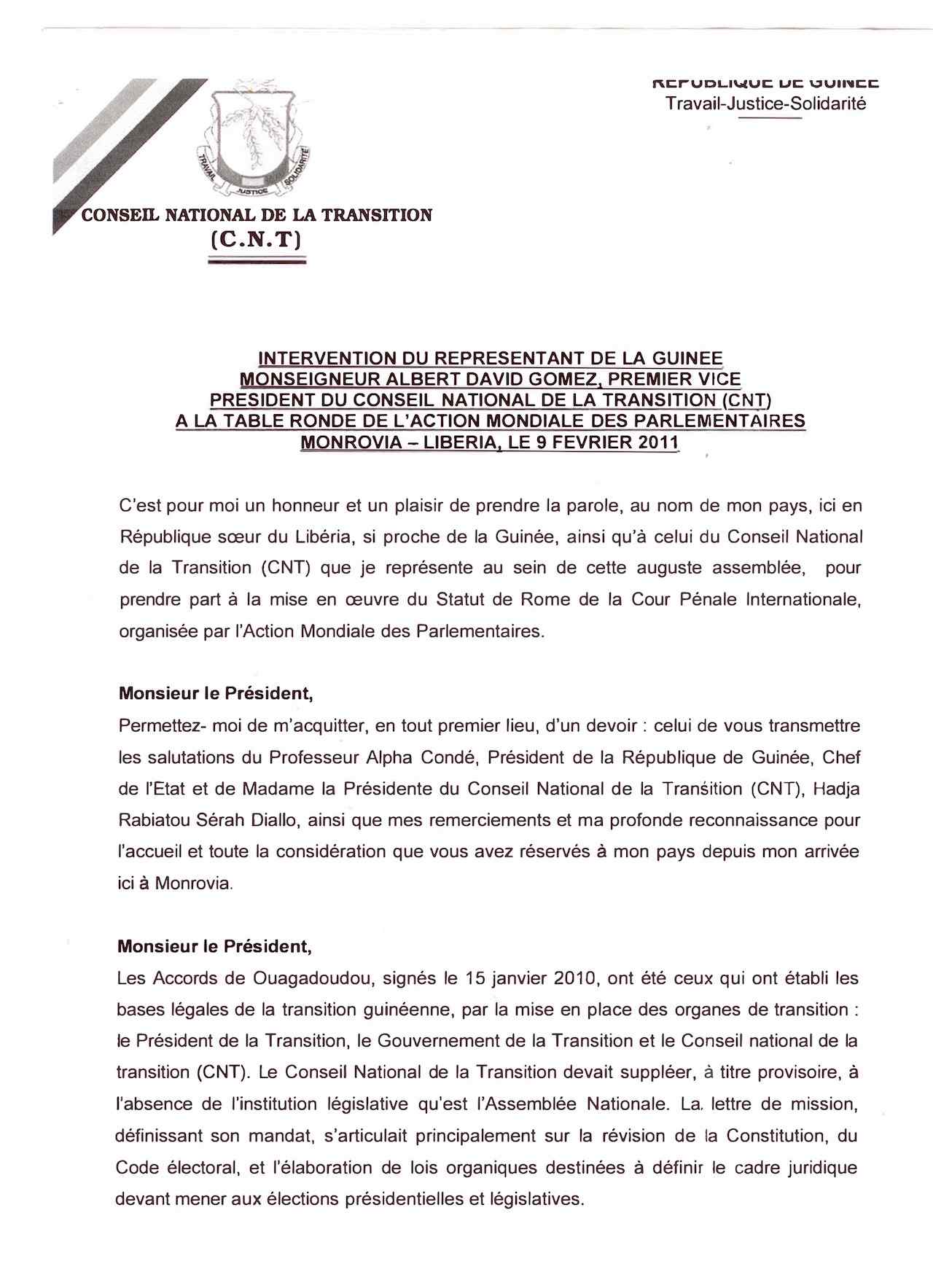 Intervention de Albert David Gomez