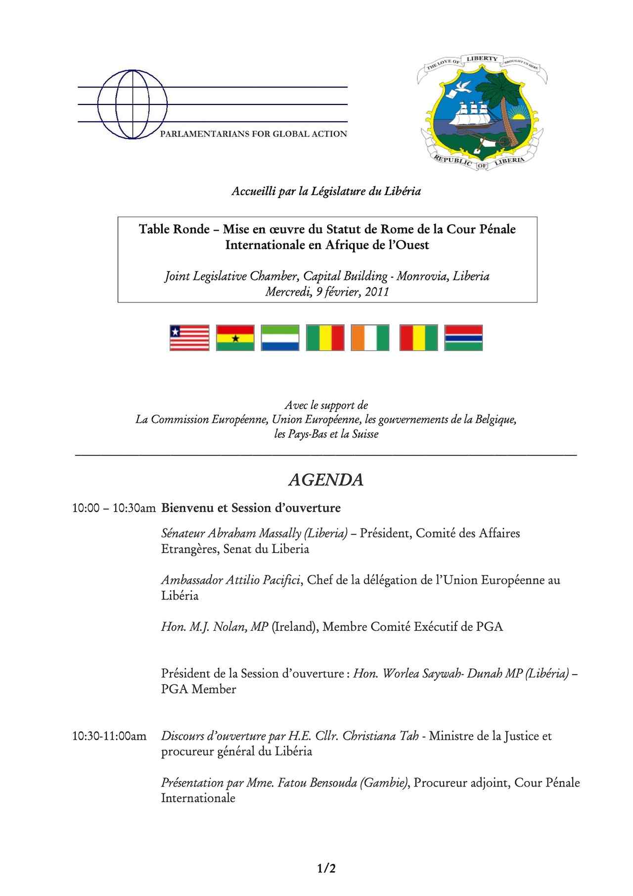 Table Ronde – Mise en oeuvre du Statut de Rome de la Cour Pénale Internationale en Afrique de l’Ouest