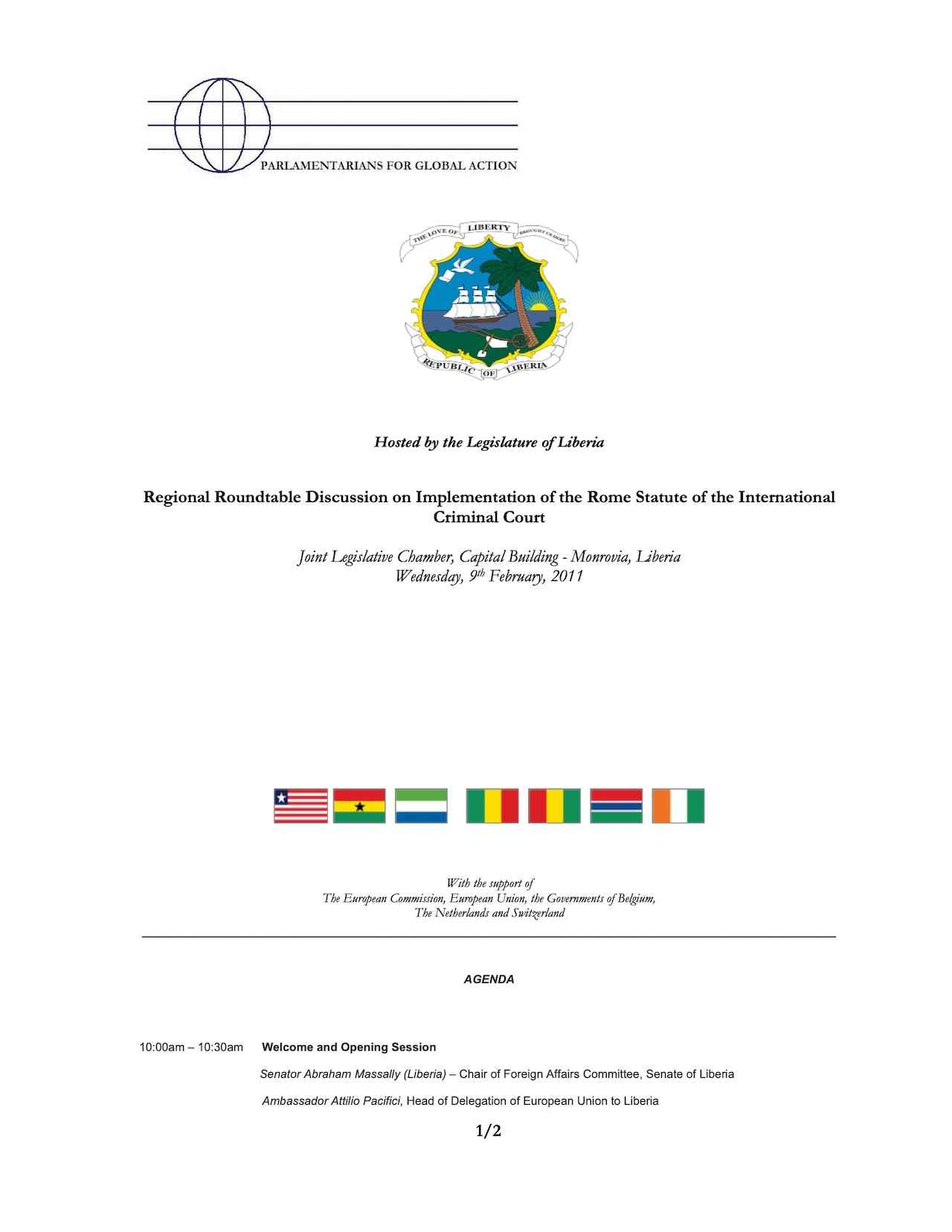 Regional Roundtable Discussion on Implementation of the Rome Statute of the International Criminal Court (Feb. 2011)