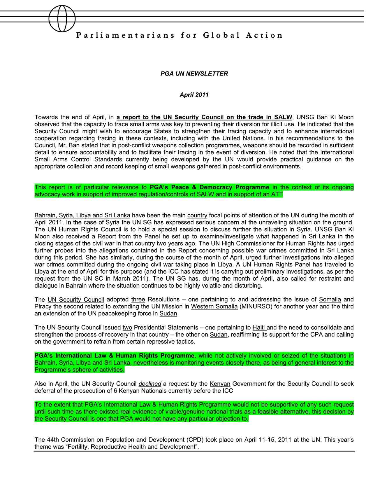 PGA UN Newsletter (Apr. 2011)