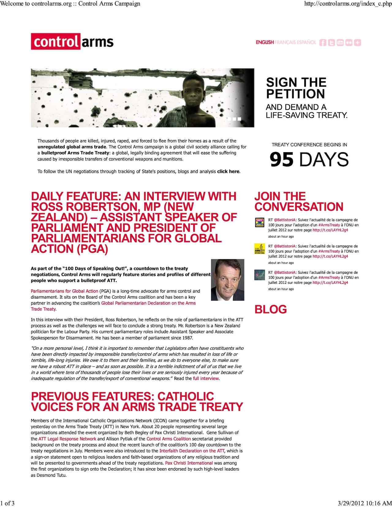 Interview with Ross Robertson, MP (New Zealand) (Mar. 2012)