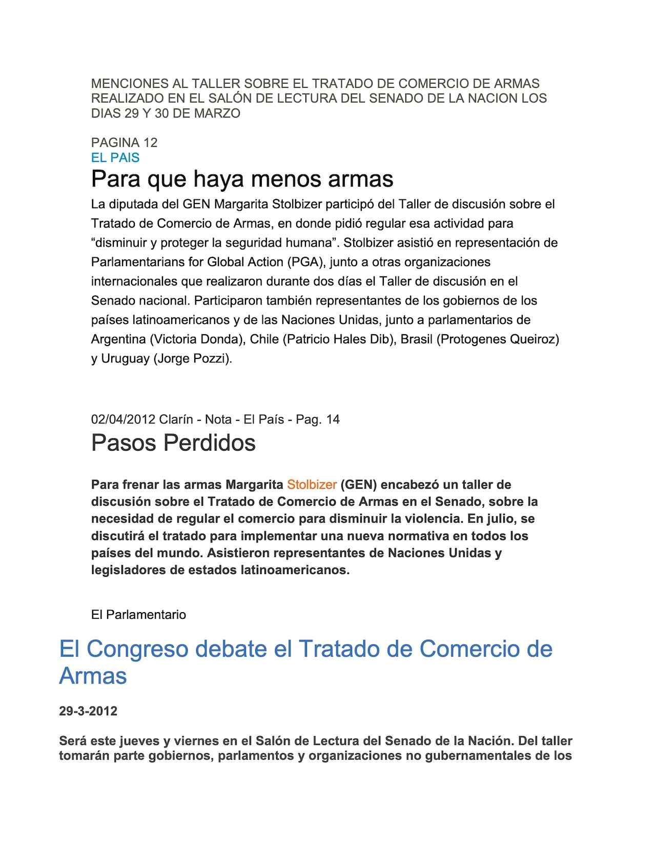 Para que haya menos armas