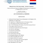 List of Participants: Making the Arms Trade Treaty a Reality - The Role of Legislators