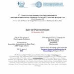 List of Participants: 7th Consultative Assembly Of Parliamentarians For The International Criminal Court (ICC) And The Rule Of Law