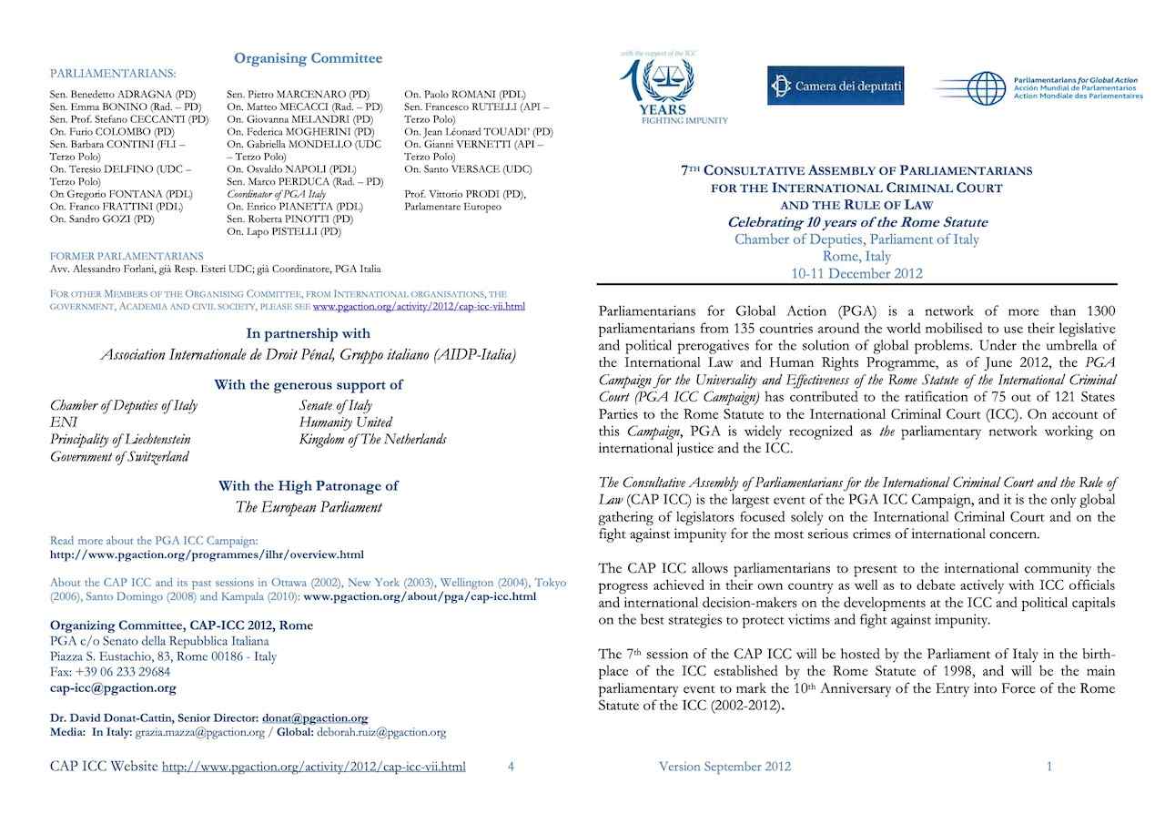 7th Consultative Assembly of Parliamentarians for the International Crminal Court and the Rule of Law