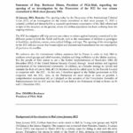 Statement of Dep. Boubacar Diarra, President of PGA-Mali, regarding the opening of an investigation by the Prosecutor of the ICC for war crimes committed in Mali since January 2012.