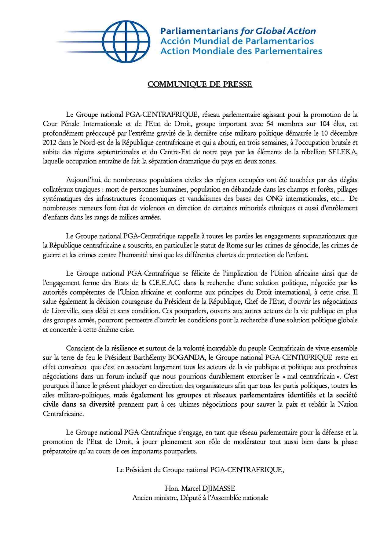 Crise Militaro Politique en la République centrafricaine