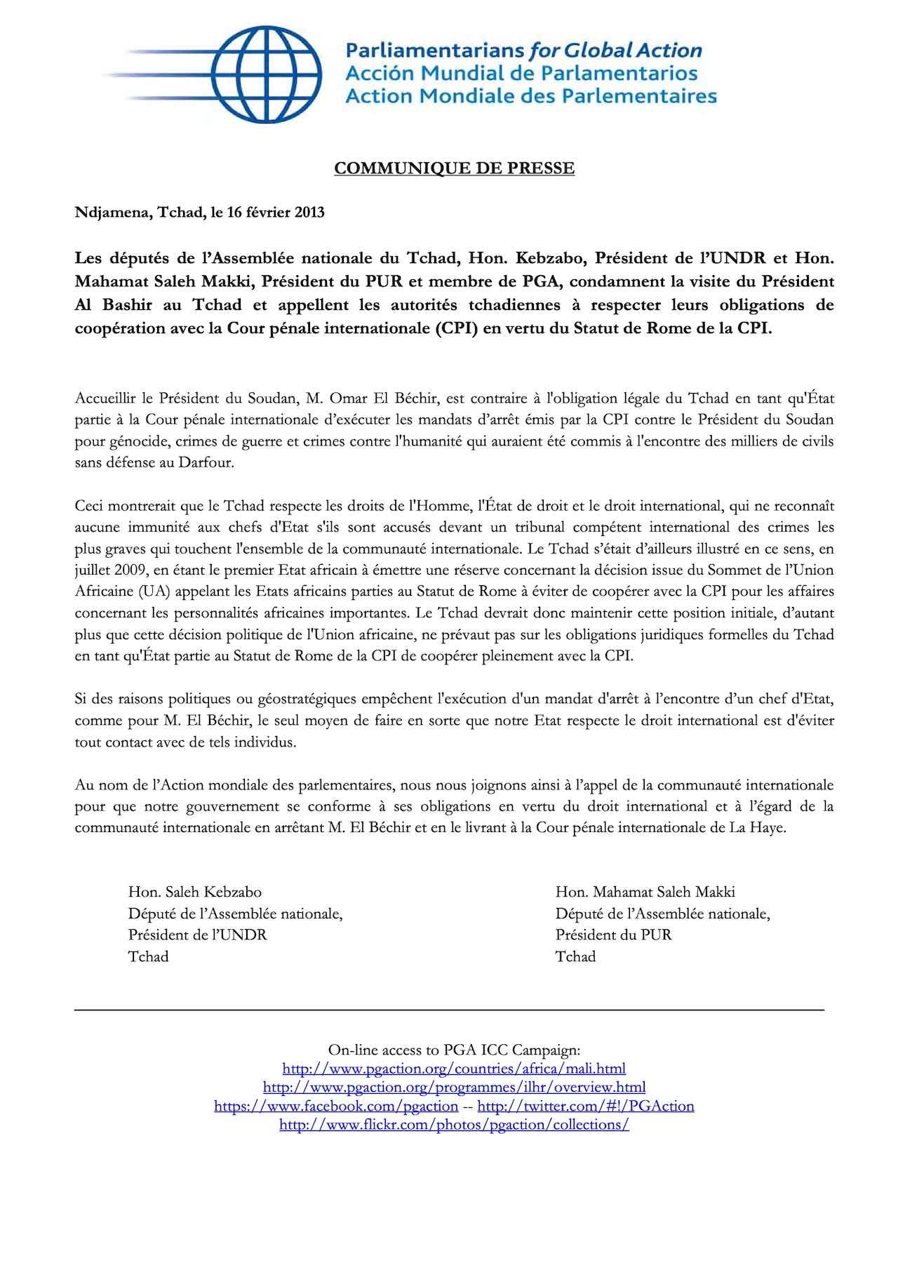 La visite du Président Al Bashir au Tchad