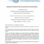 Statement by PGA Member Ms. Marie Norden, Member of the Swedish Parliament