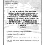 Senado de Uruguay ratifica enmiendas de Kampala al Estatuto de Roma