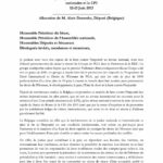 Allocution de M. Alain Destexhe, Député (Belgique)