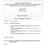Agenda: Seminar for Parliamentarians on measures to implement the principle of complementarity between national courts and the ICC