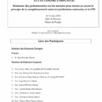 Liste des Participants : Séminaire des parlementaires sur les mesures pour mettre en oeuvre le principe de la complémentarité entre les juridictions nationales et la CPI