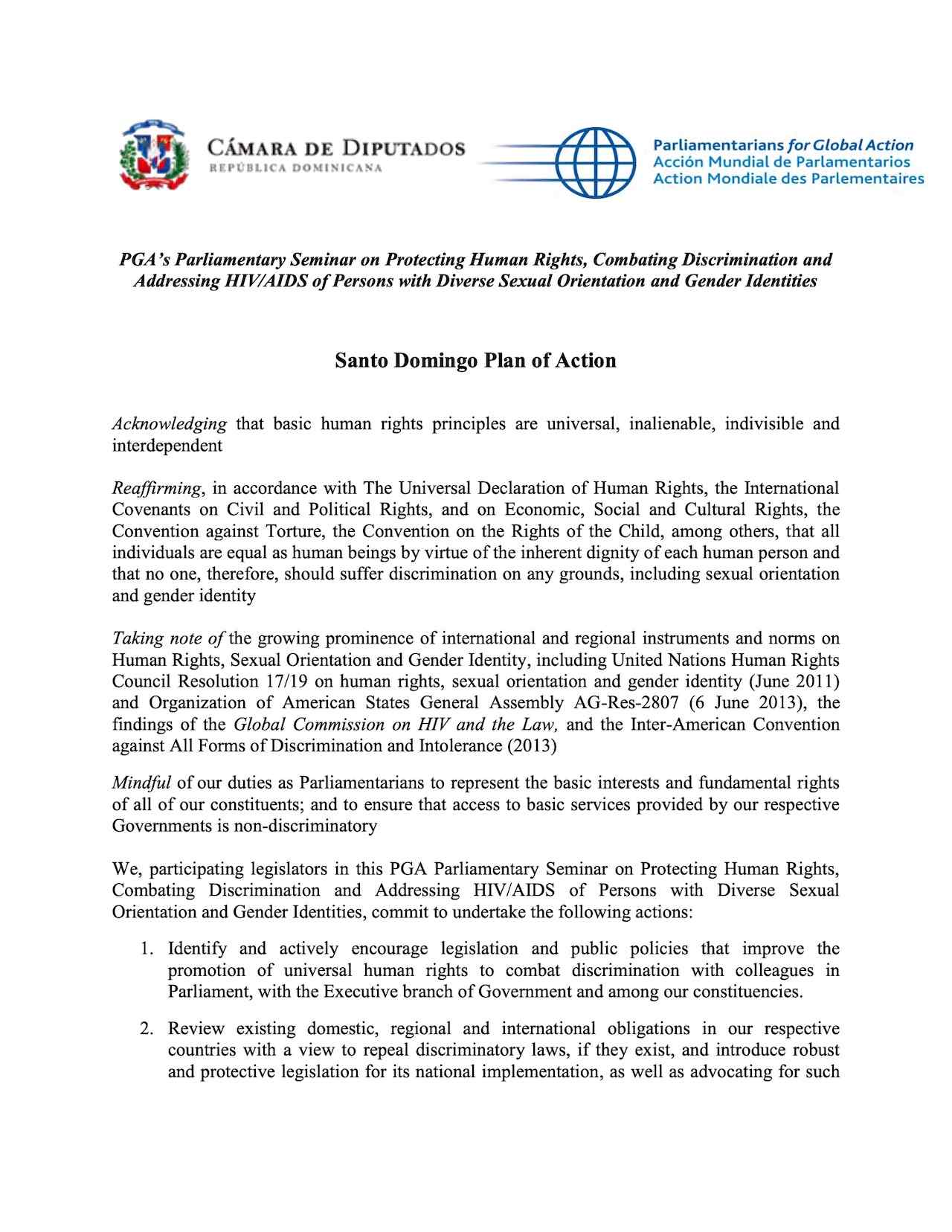 Santo Domingo Plan of Action