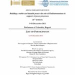 List of Participants: 35th Annual Parliamentary Forum (Dec. 2013)