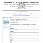 Formulaire D'Inscription - Forum Annuel De L'Action Mondiale des Parlementaires