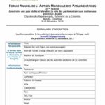 Formulaire D'Inscription - Forum Annuel De L'Action Mondiale des Parlementaires